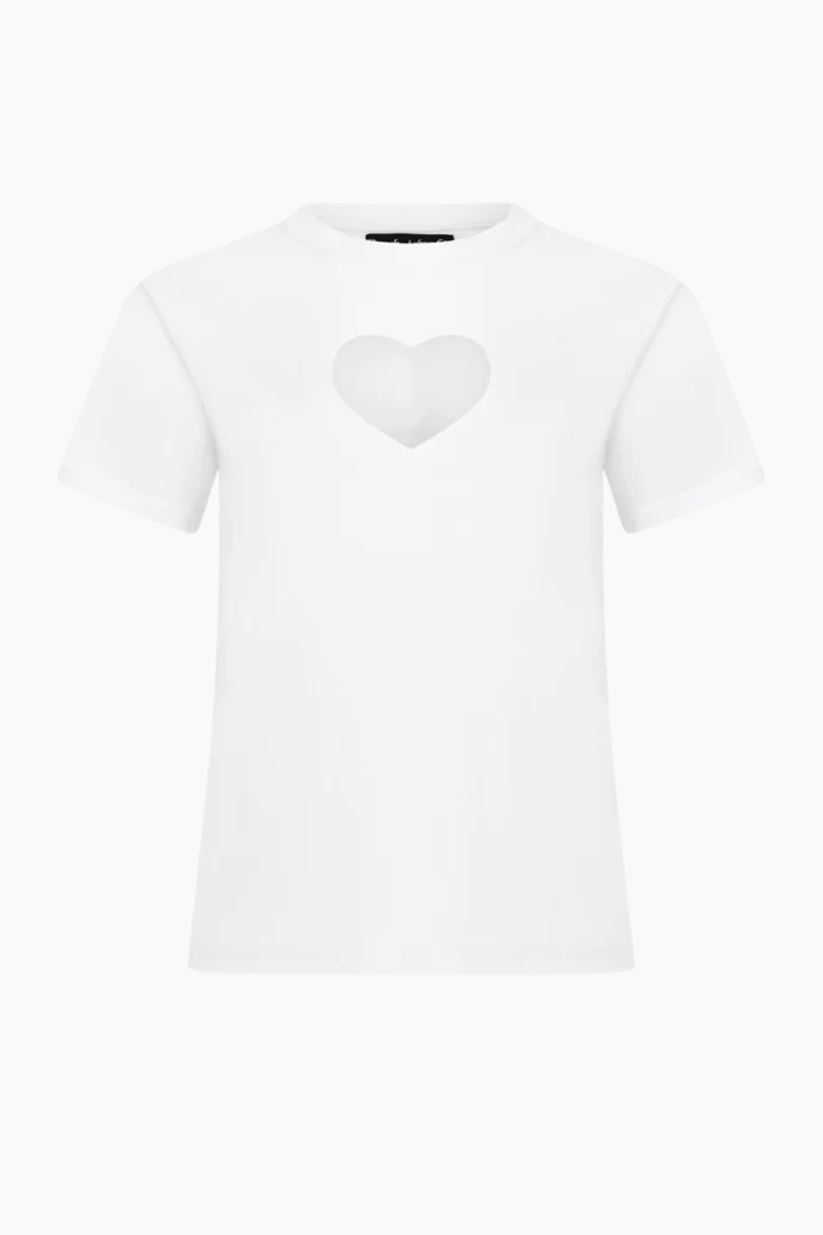 Heart Cut Out Tee - White