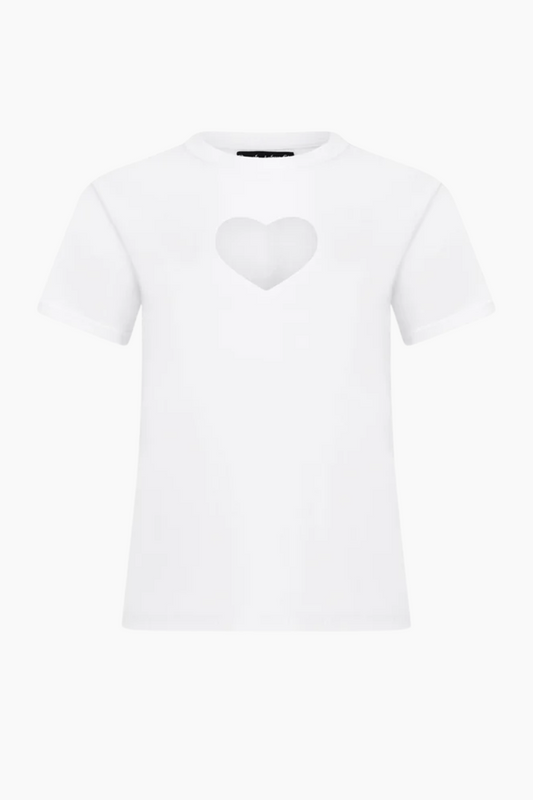 Heart Cut Out Tee - White