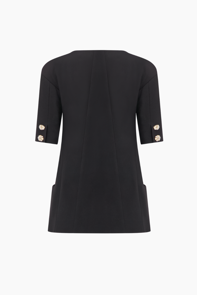 Karl Lagerfeld Black Jacket with Flower Fastenings