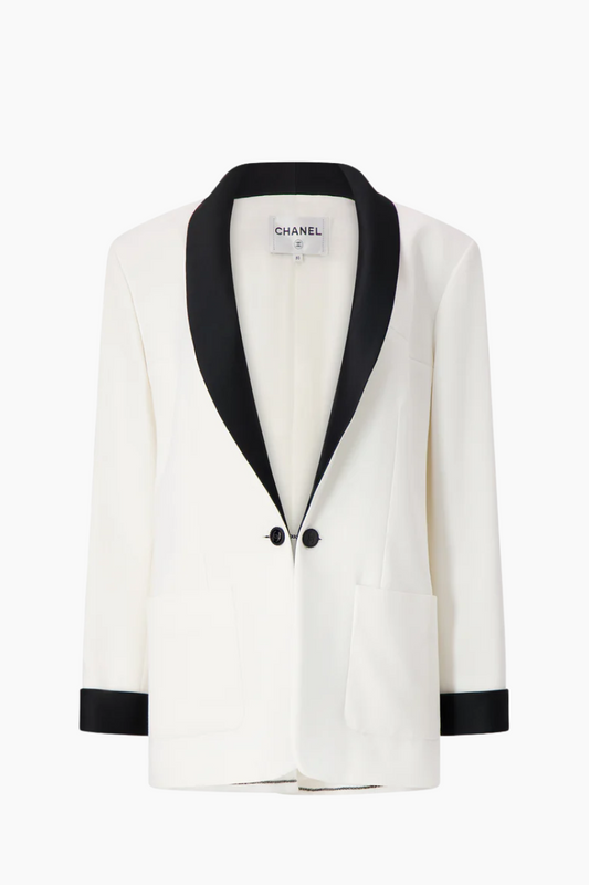 Chanel White Tuxedo Jacket