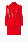 Claude Montana Red Wool Suit