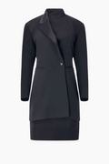 Claude Montana Black Satin Skirt Suit