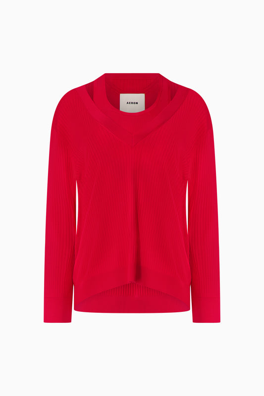 Point Double Layer V-Neck Sweater