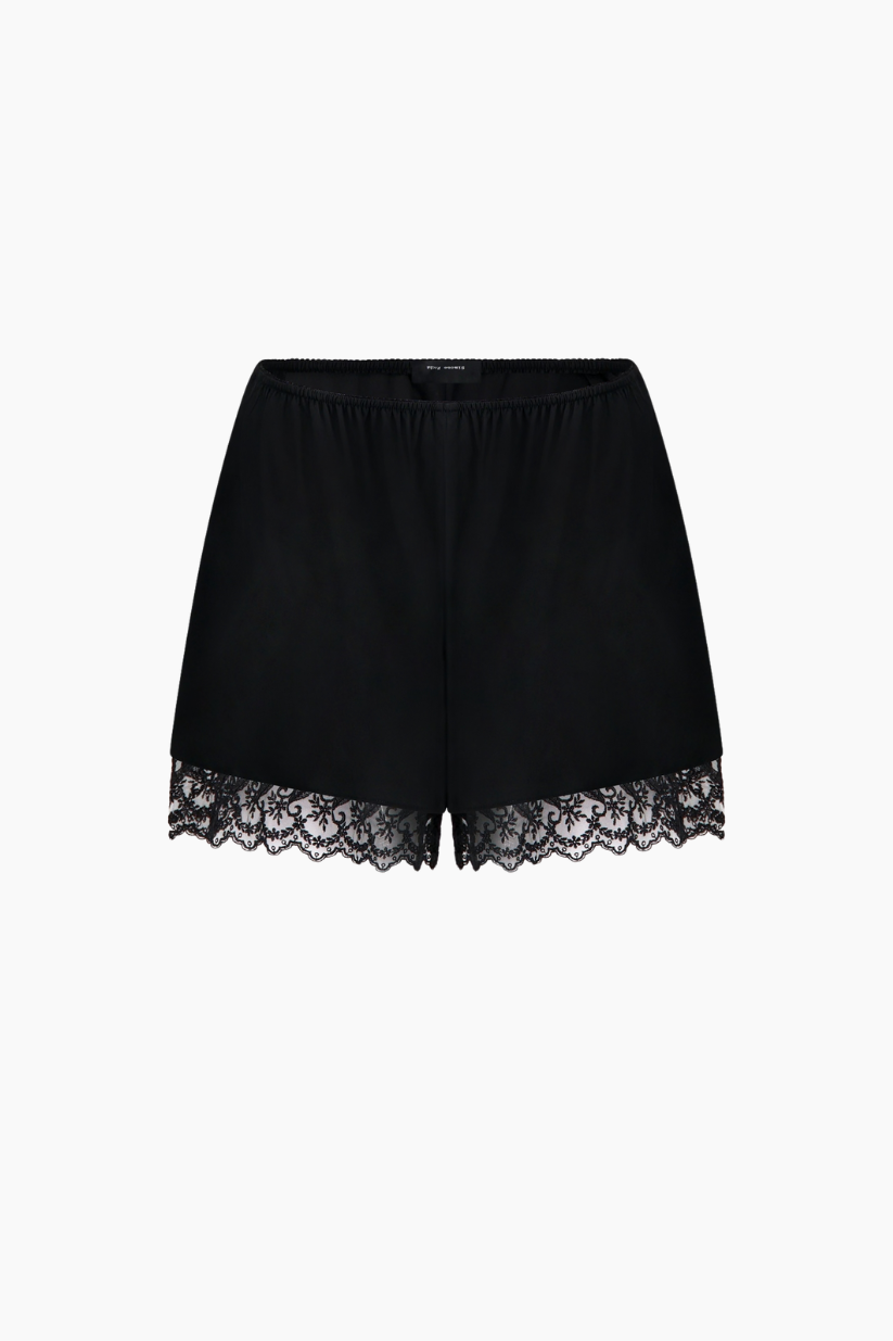 Lace Trim Negligee Shorts