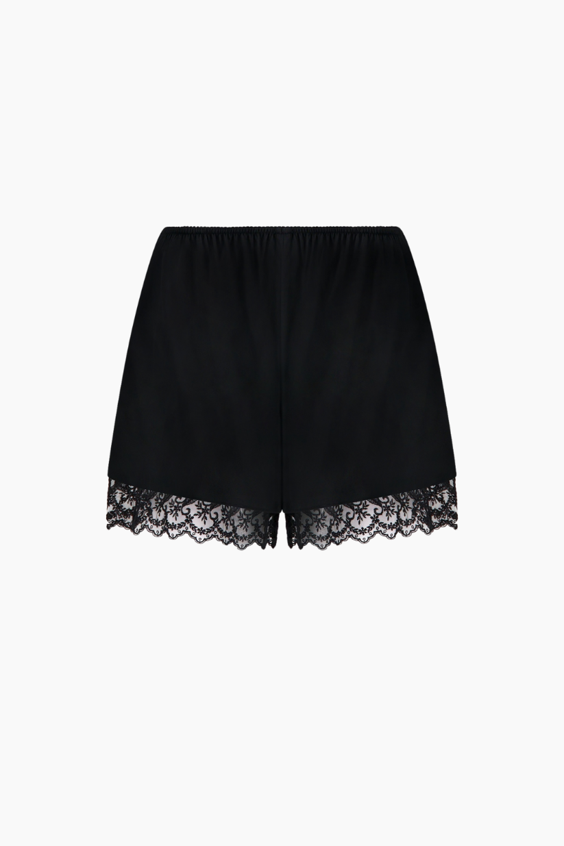 Lace Trim Negligee Shorts