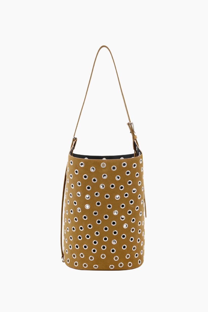 Brant Bucket Bag Eyelet Covered Suede