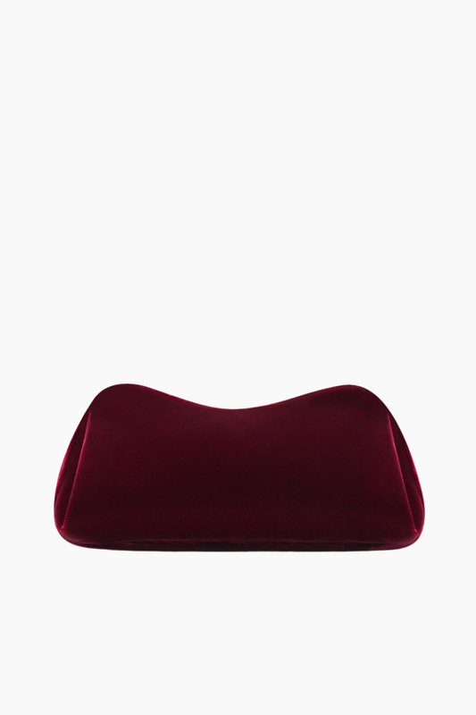 Ara Velvet Clutch Bag - Burgundy
