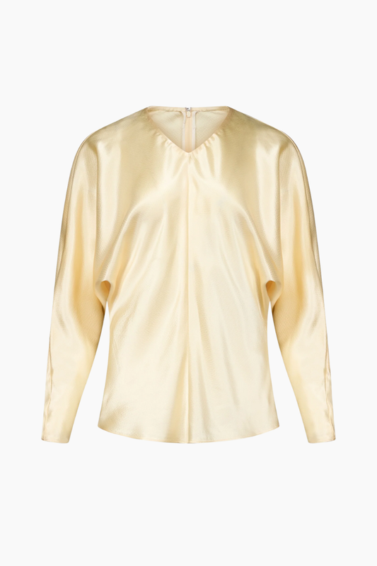Gemma Hammered Satin Drape Sleeve Top
