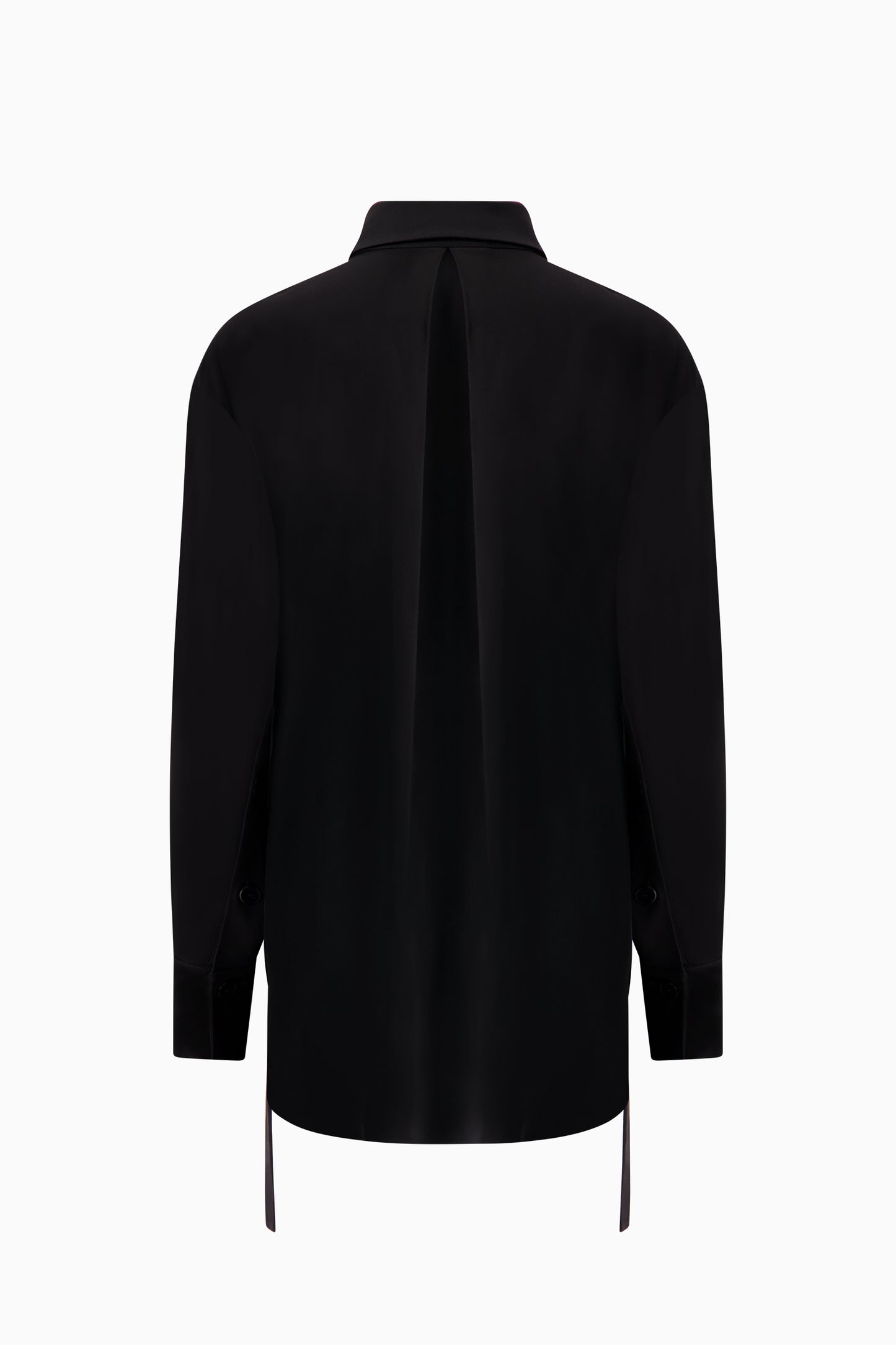 Bias Button Side Shirt - Black