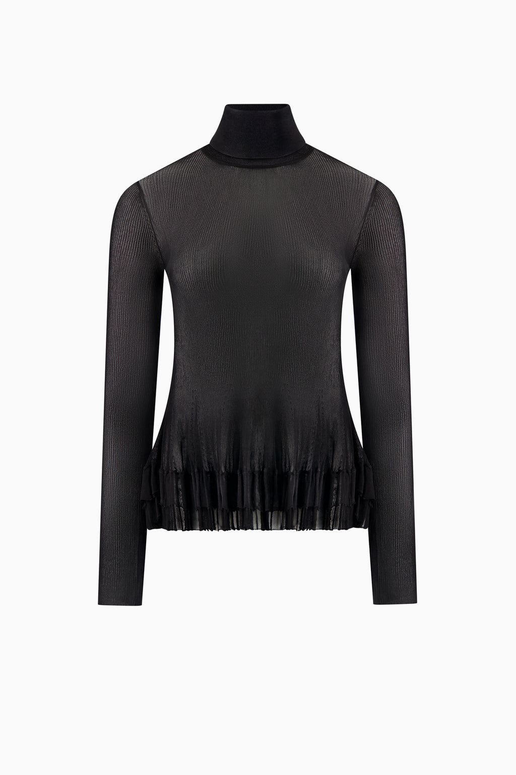 Merritt Turtleneck Peplum Knit - Black