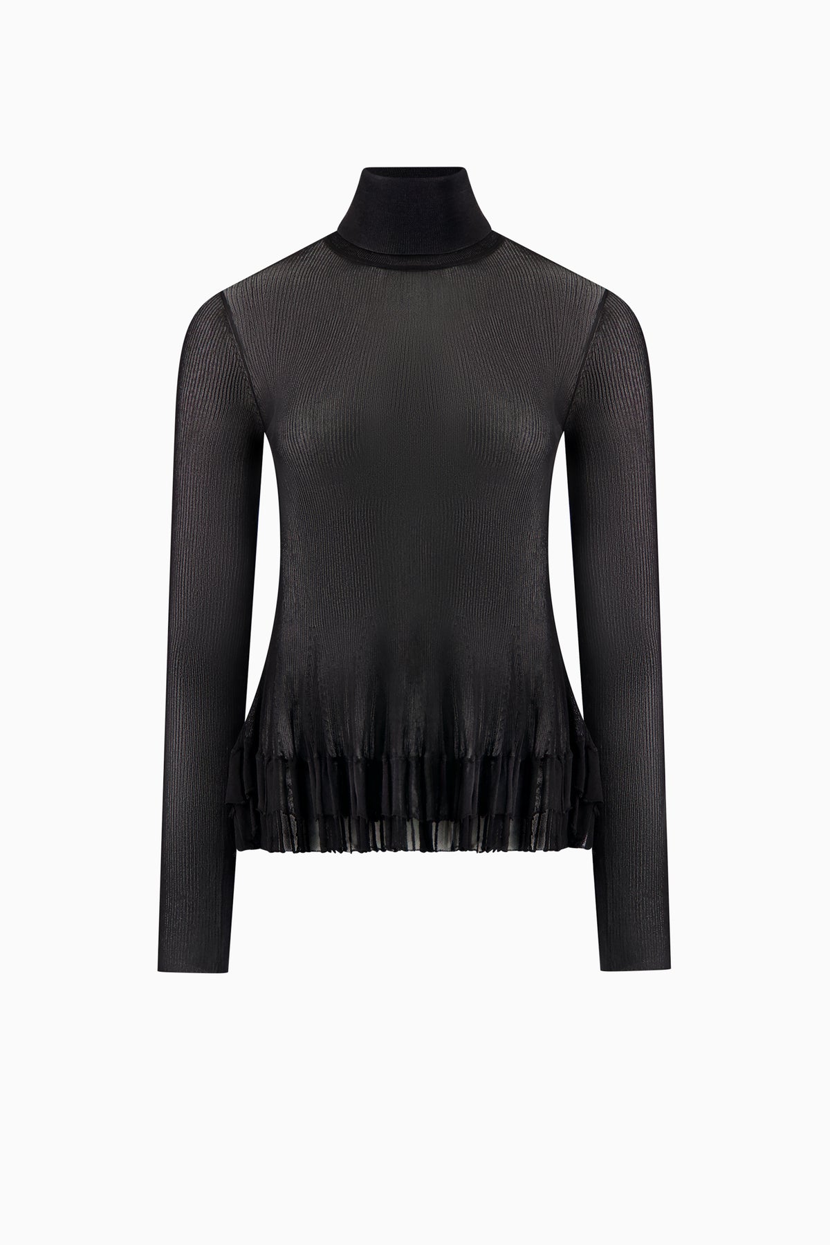 Merritt Turtleneck Peplum Knit - Black