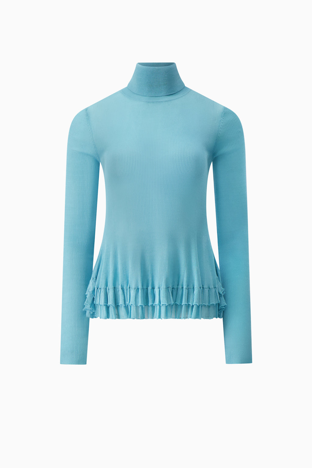 Merritt Turtleneck Peplum Knit - Celeste