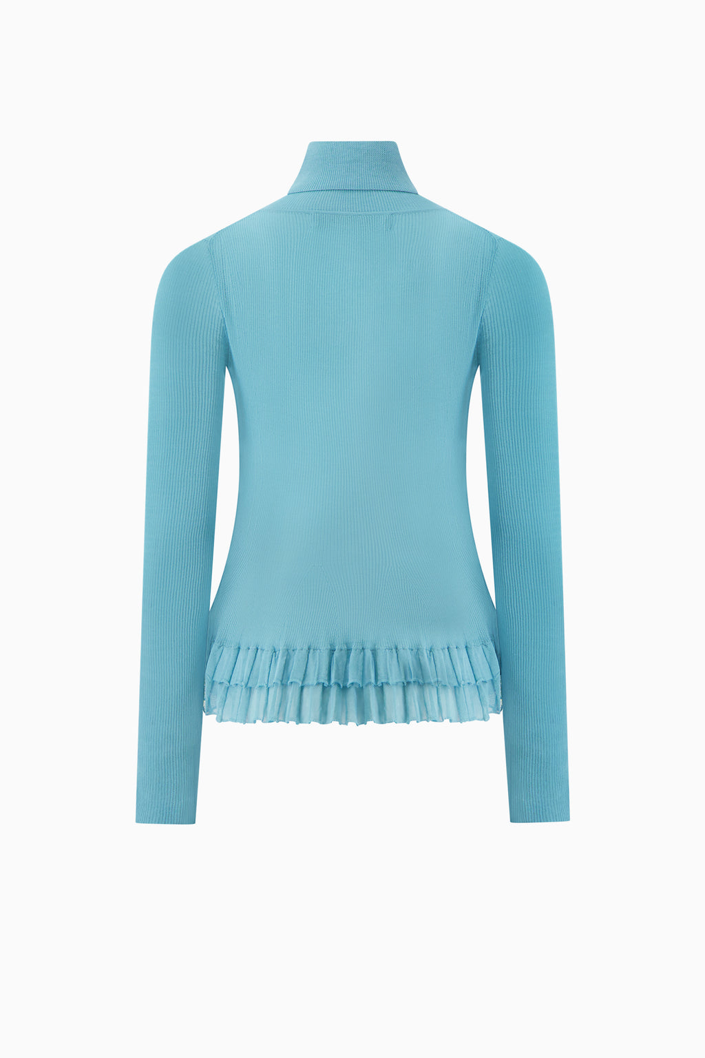 Merritt Turtleneck Peplum Knit - Celeste