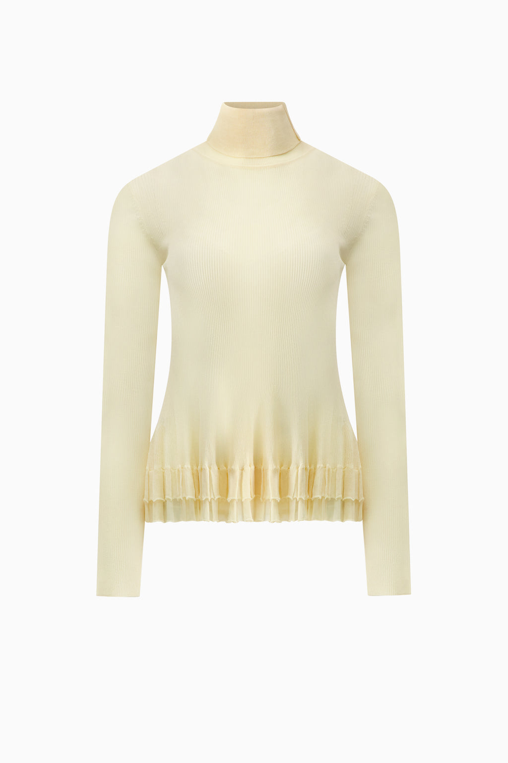 Merritt Turtleneck Peplum Knit - Cream