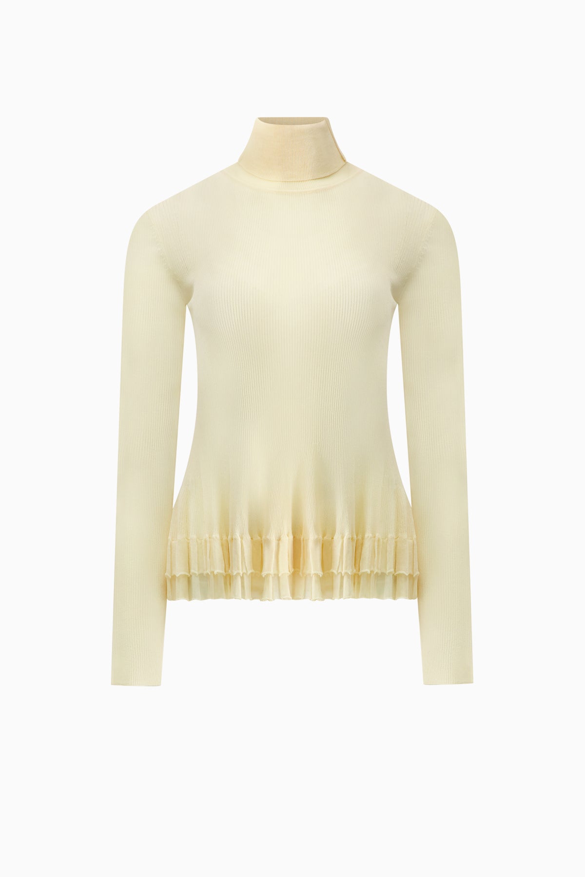Merritt Turtleneck Peplum Knit - Cream
