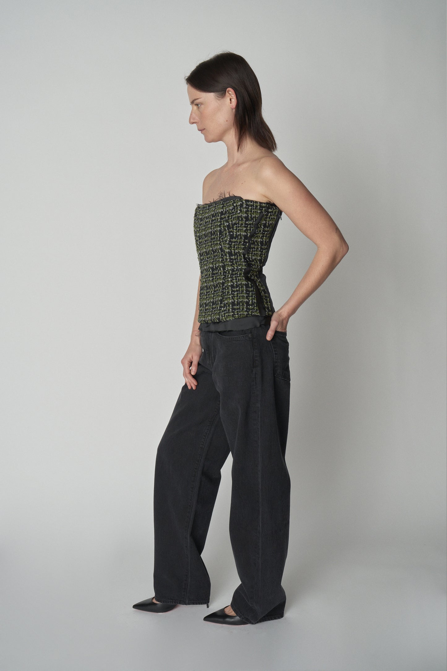 Deconstructed Tweed Corset