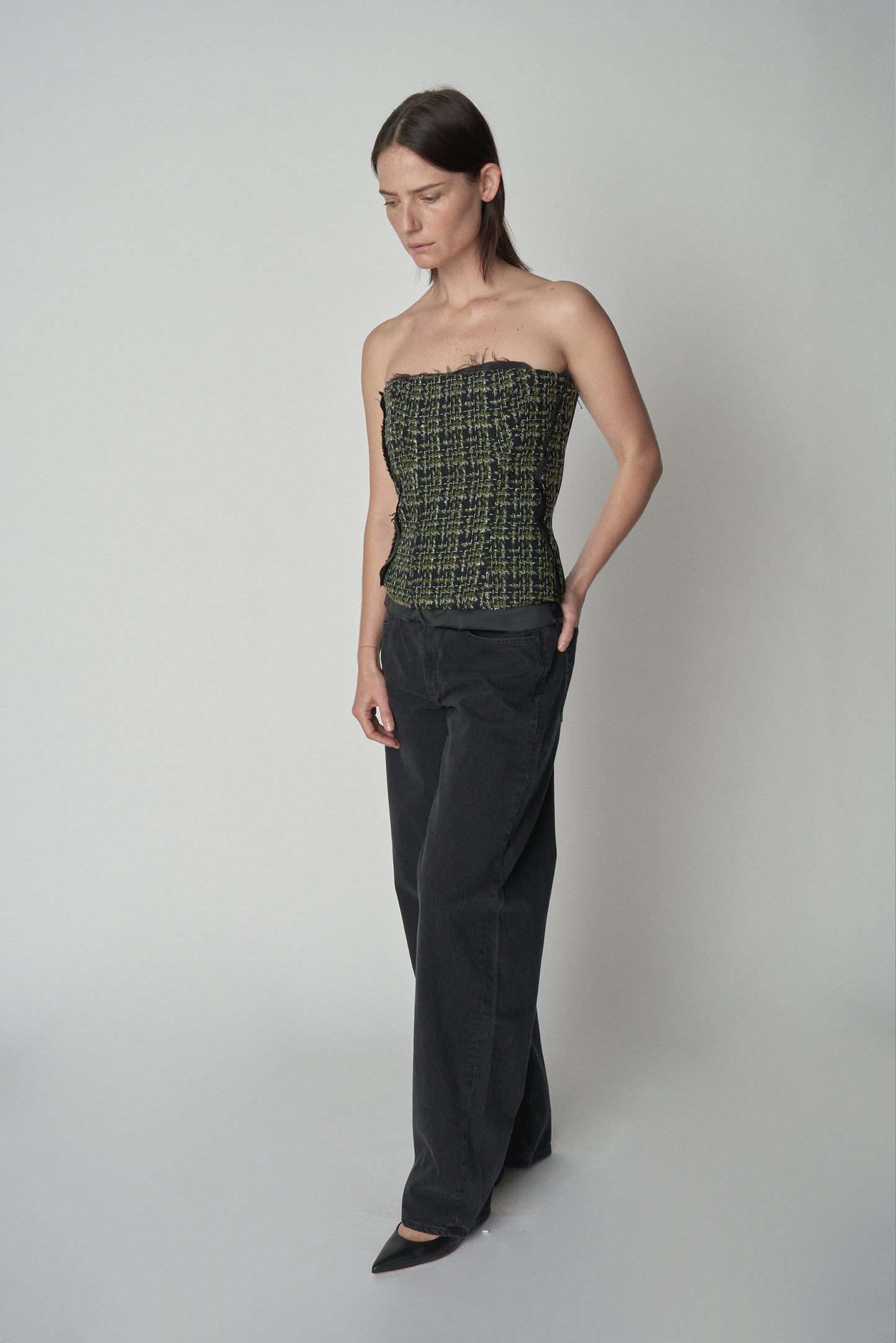 Deconstructed Tweed Corset