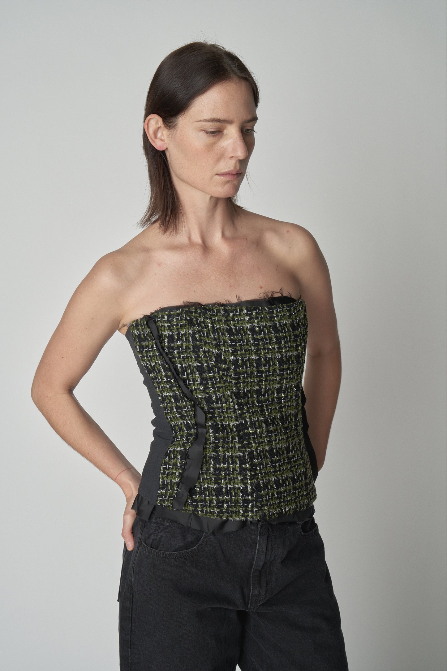 Deconstructed Tweed Corset