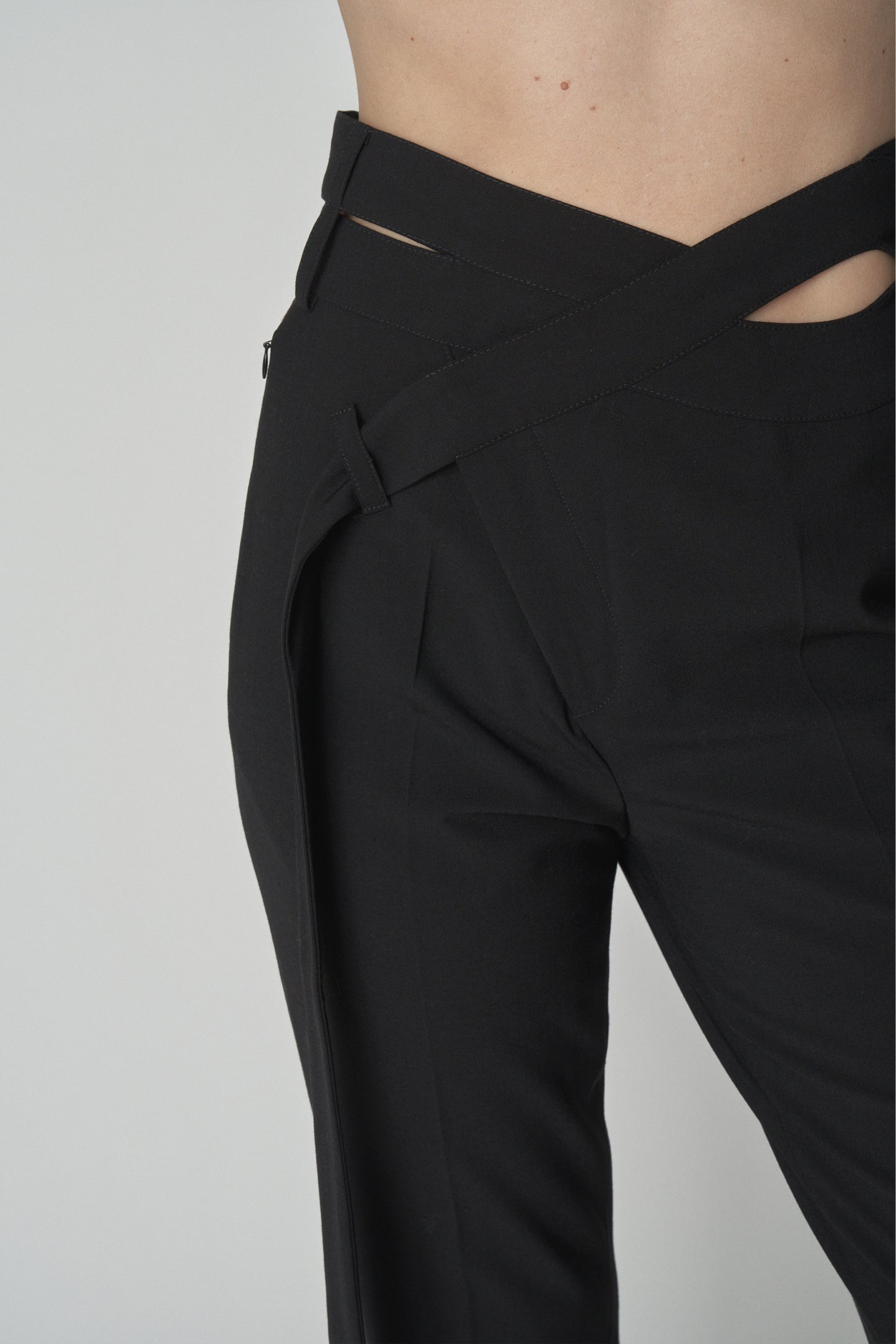 Flared Wrap Suit Pants