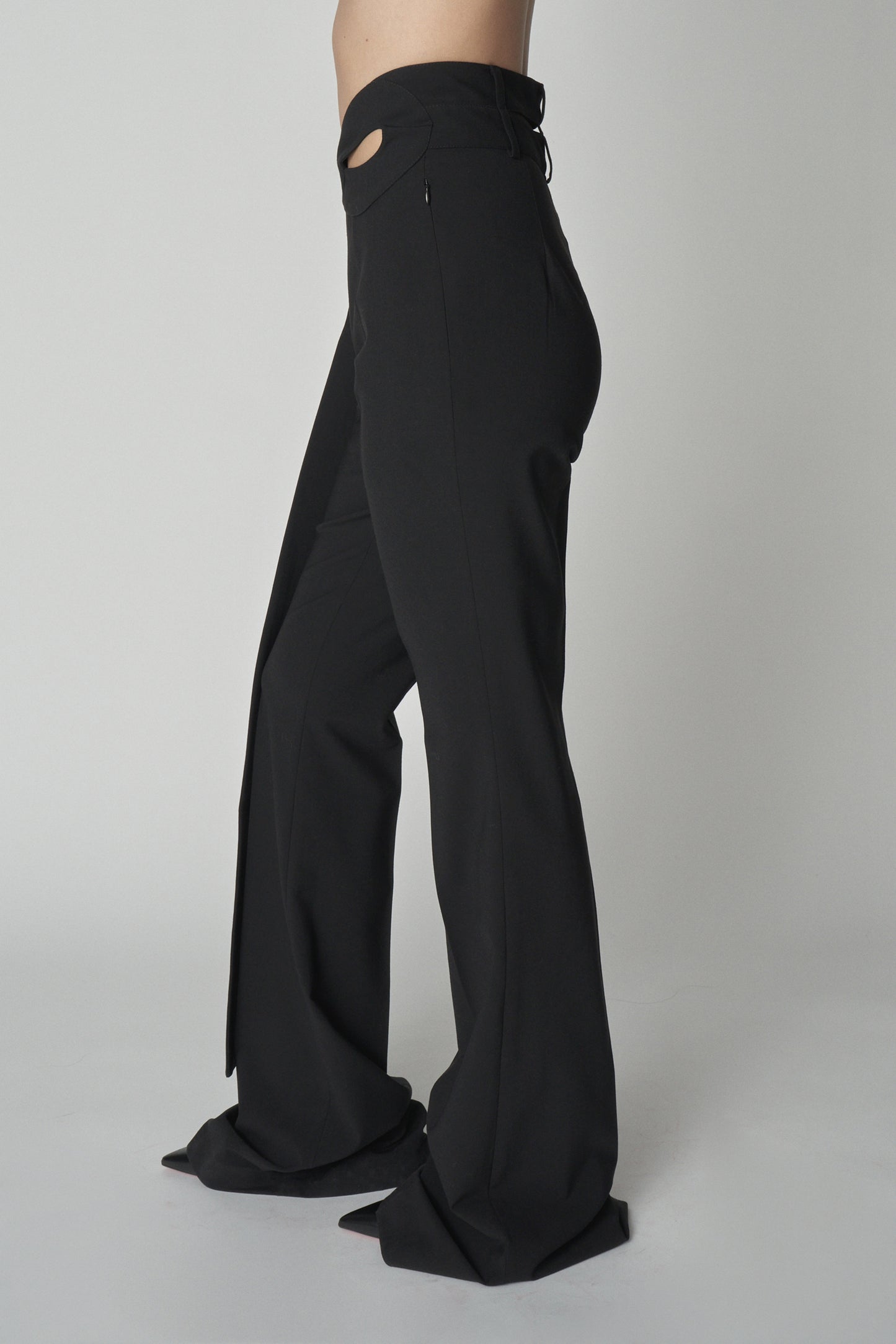 Flared Wrap Suit Pants