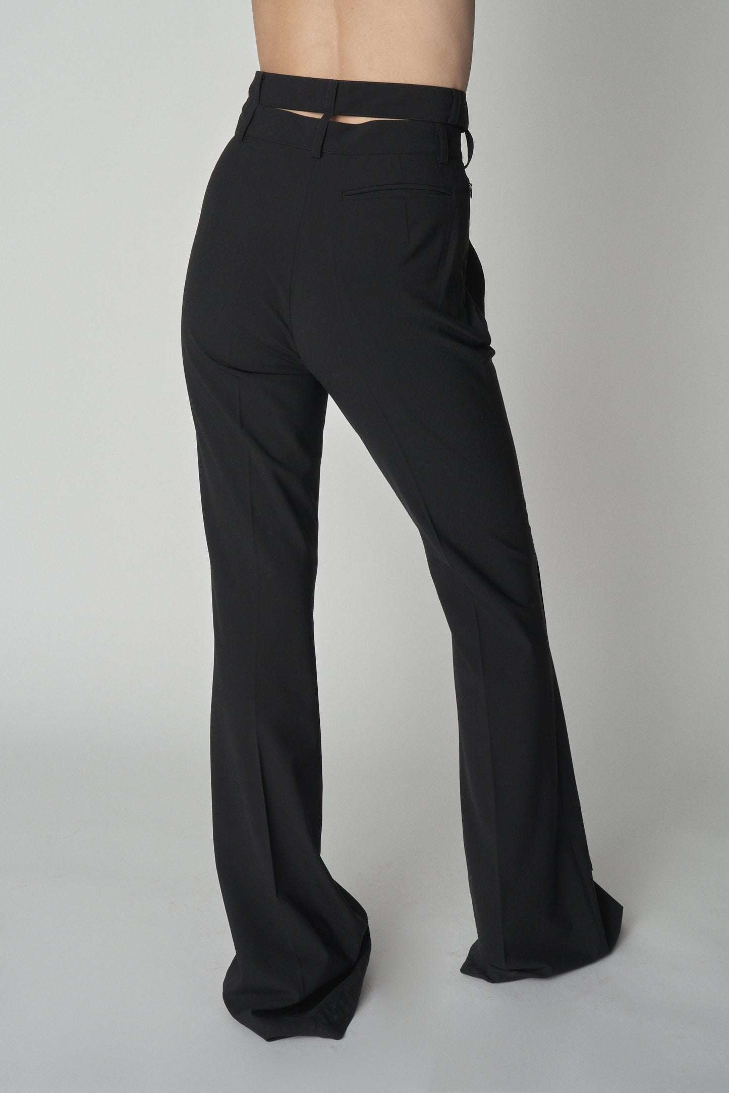 Flared Wrap Suit Pants