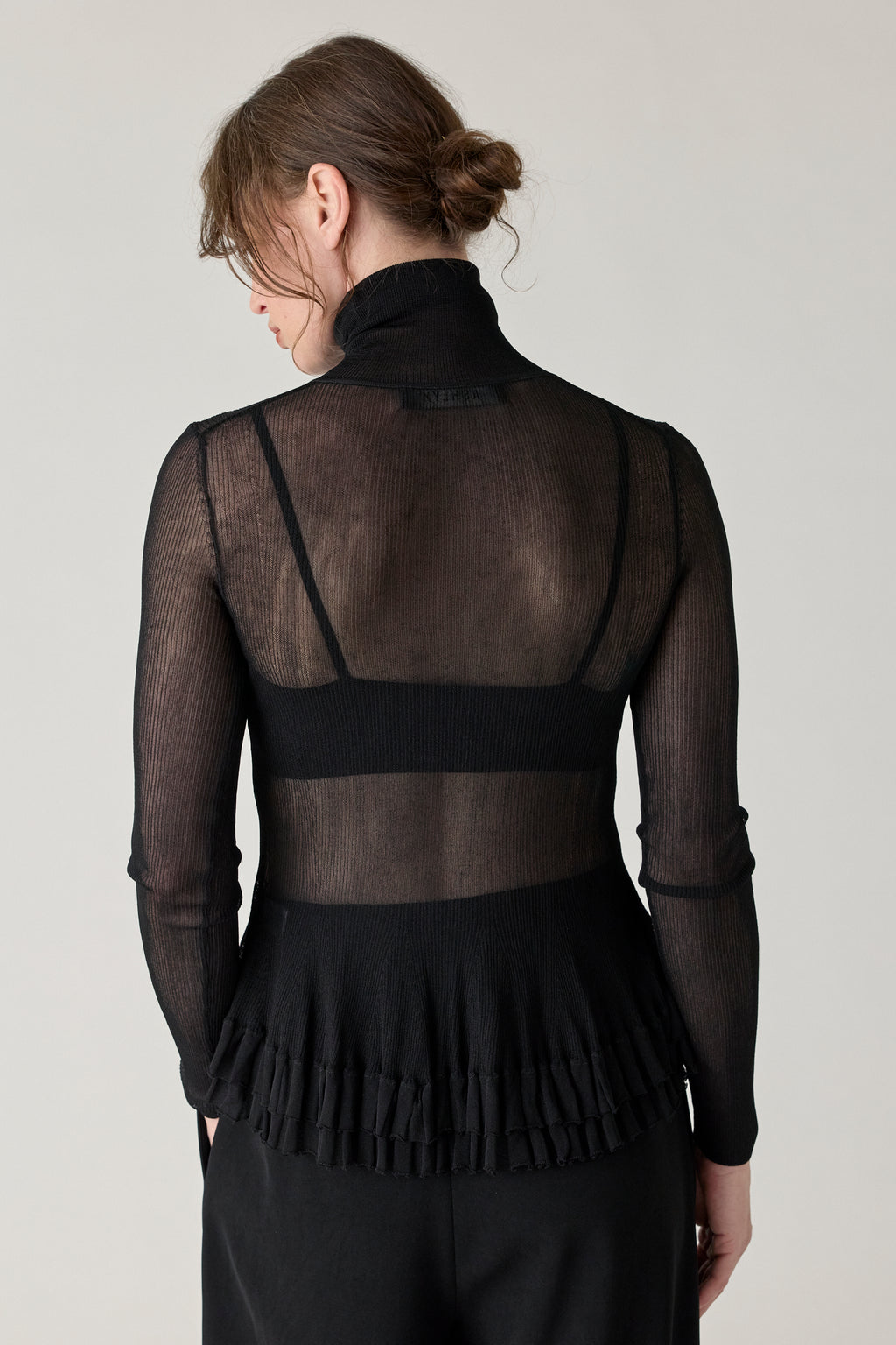Merritt Turtleneck Peplum Knit - Black