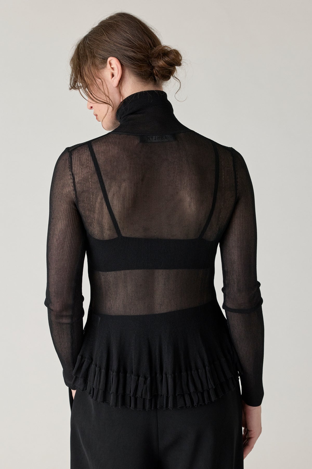 Merritt Turtleneck Peplum Knit - Black