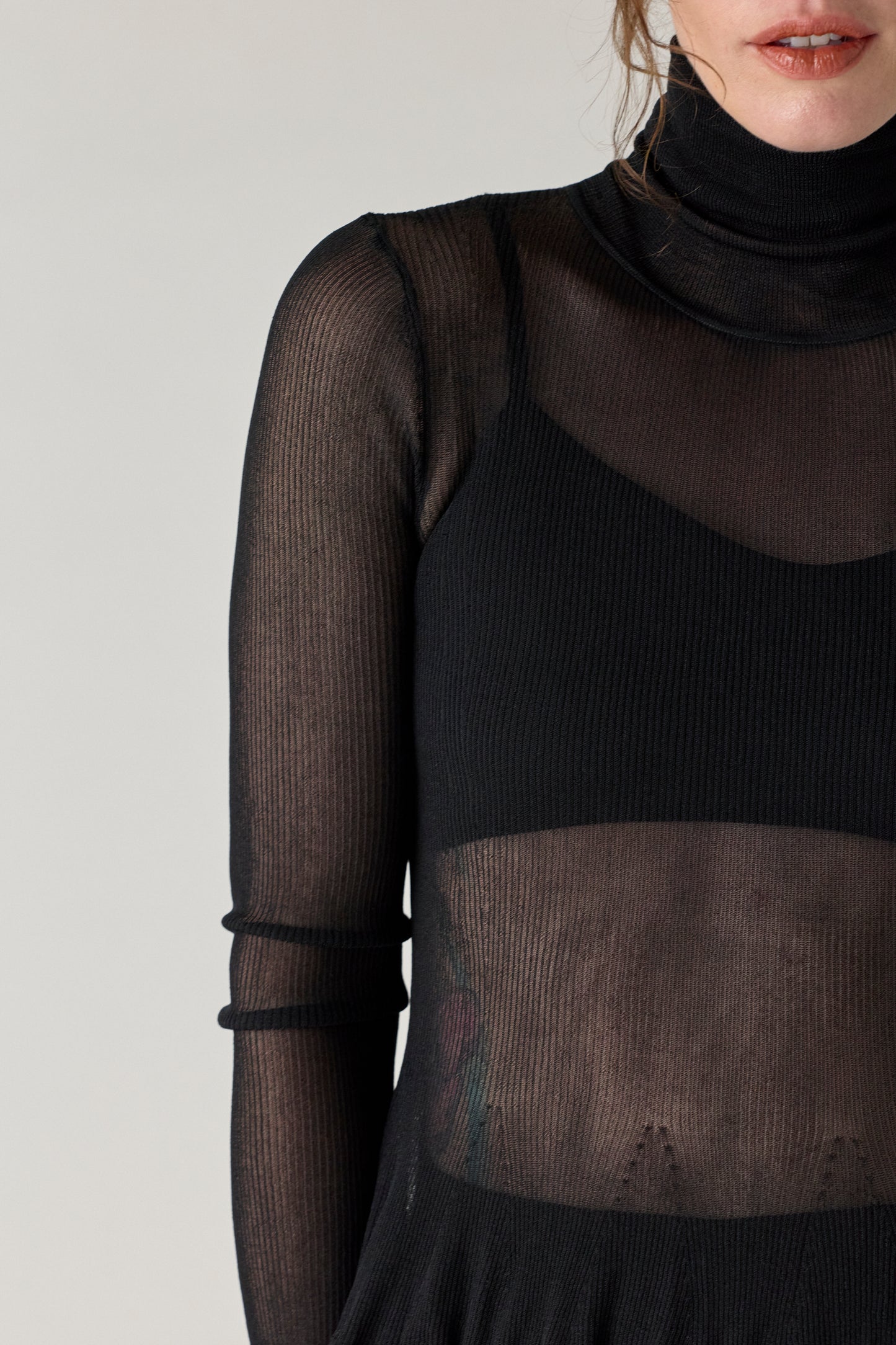 Merritt Turtleneck Peplum Knit - Black