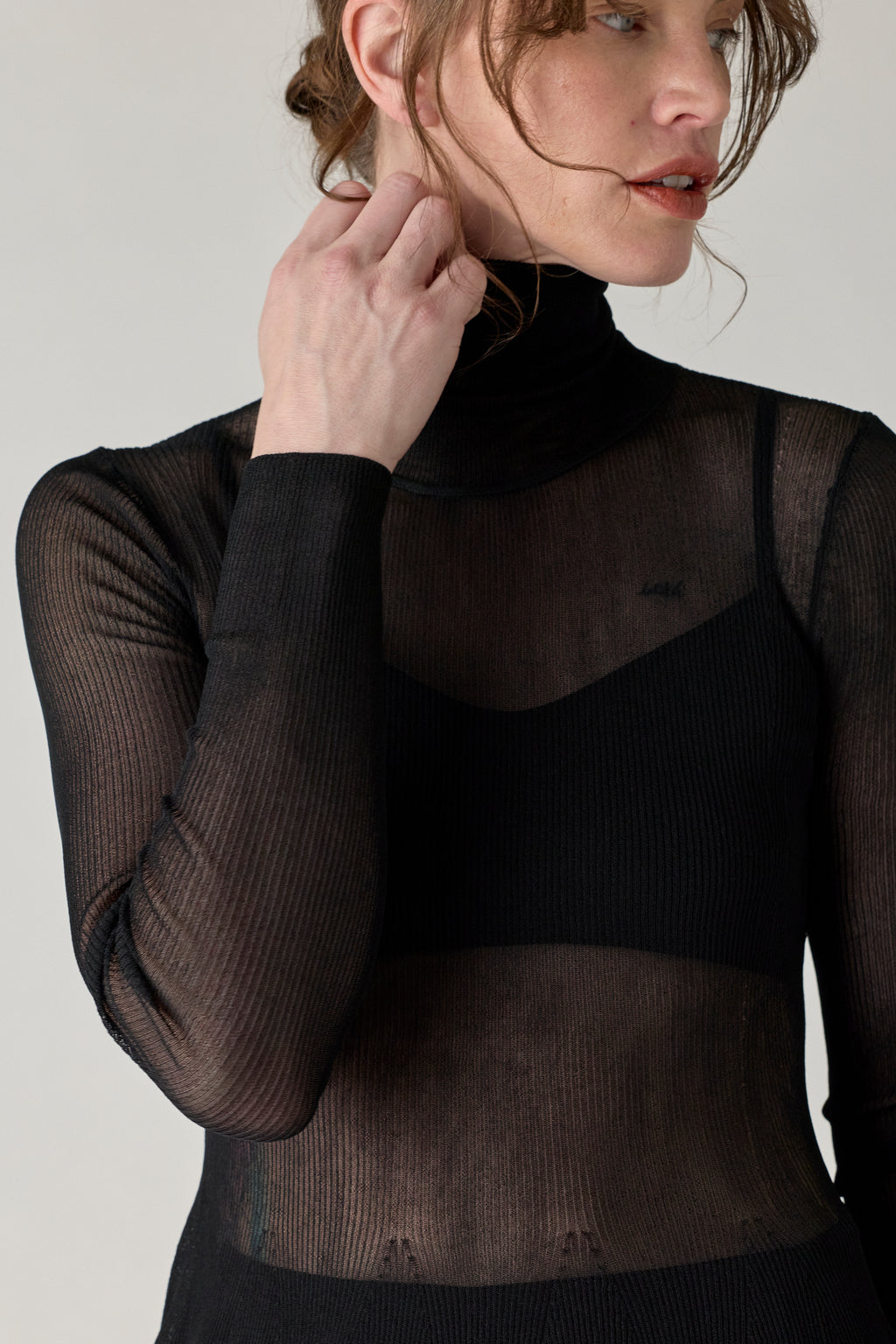 Merritt Turtleneck Peplum Knit - Black