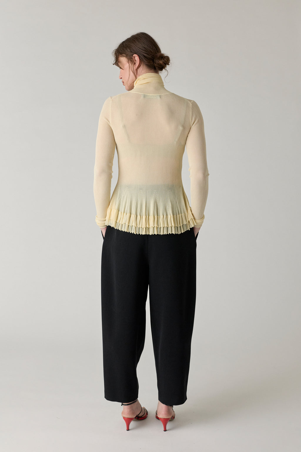 Merritt Turtleneck Peplum Knit - Cream