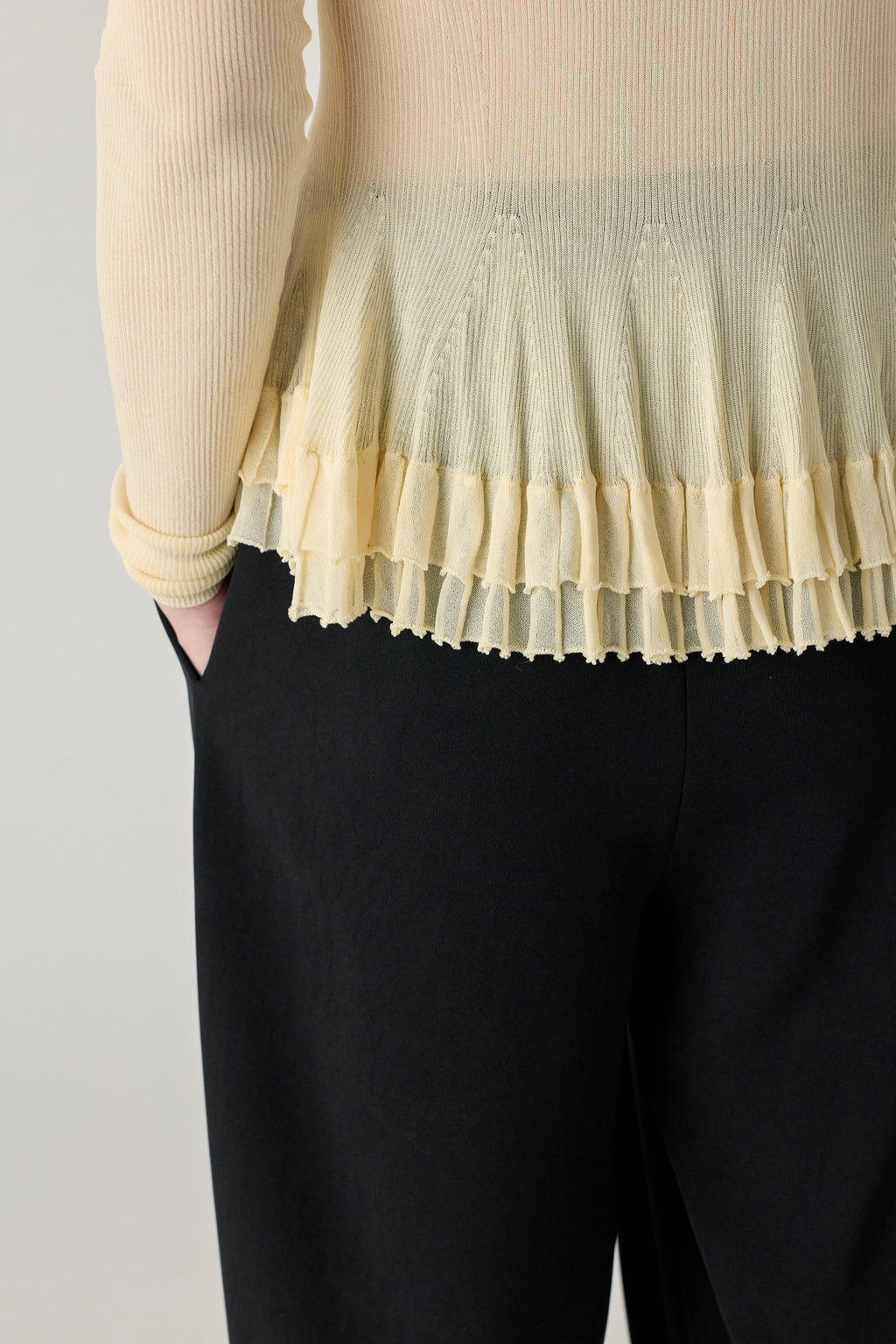 Merritt Turtleneck Peplum Knit - Cream