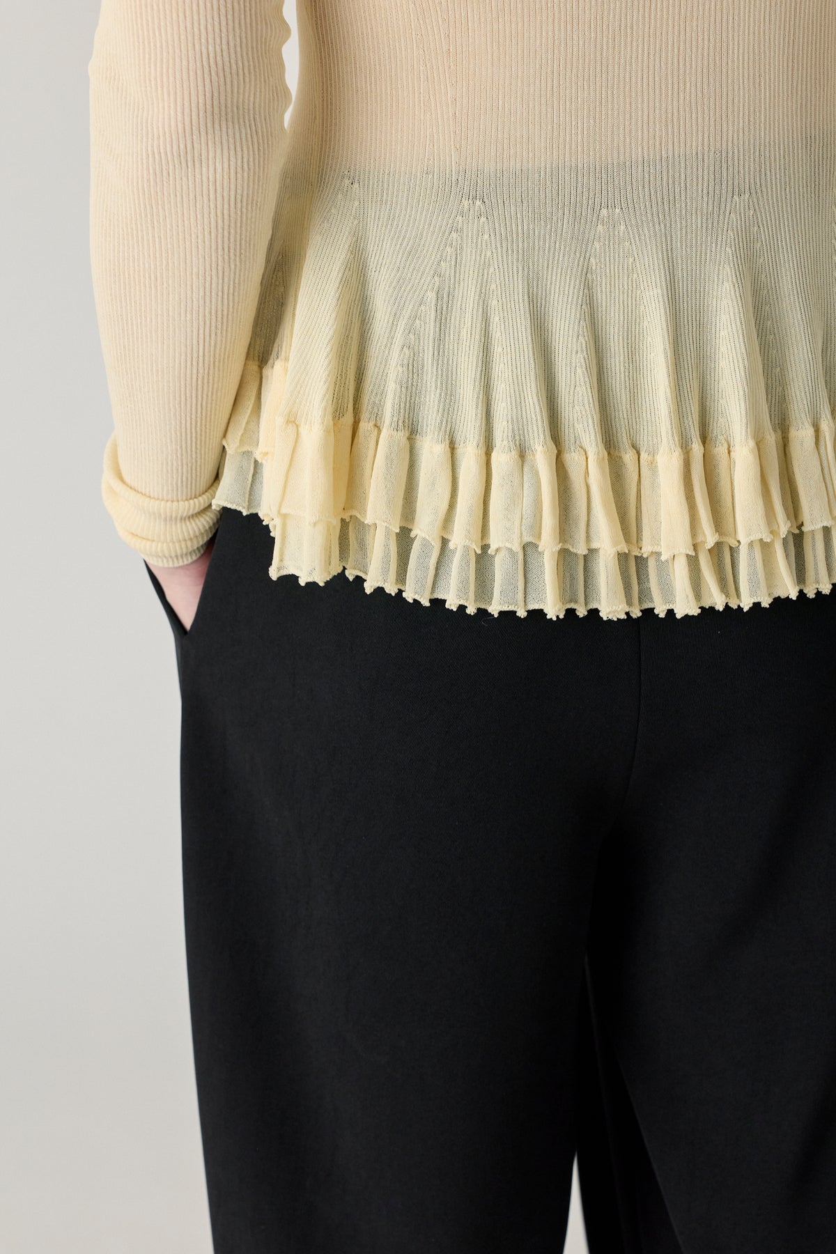 Merritt Turtleneck Peplum Knit - Cream