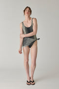 Halftone Wiggle Dot Scoop-Back Maillot