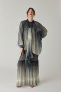 Sheer Halftone Wiggle Dot Batwing Sleeve Caftan