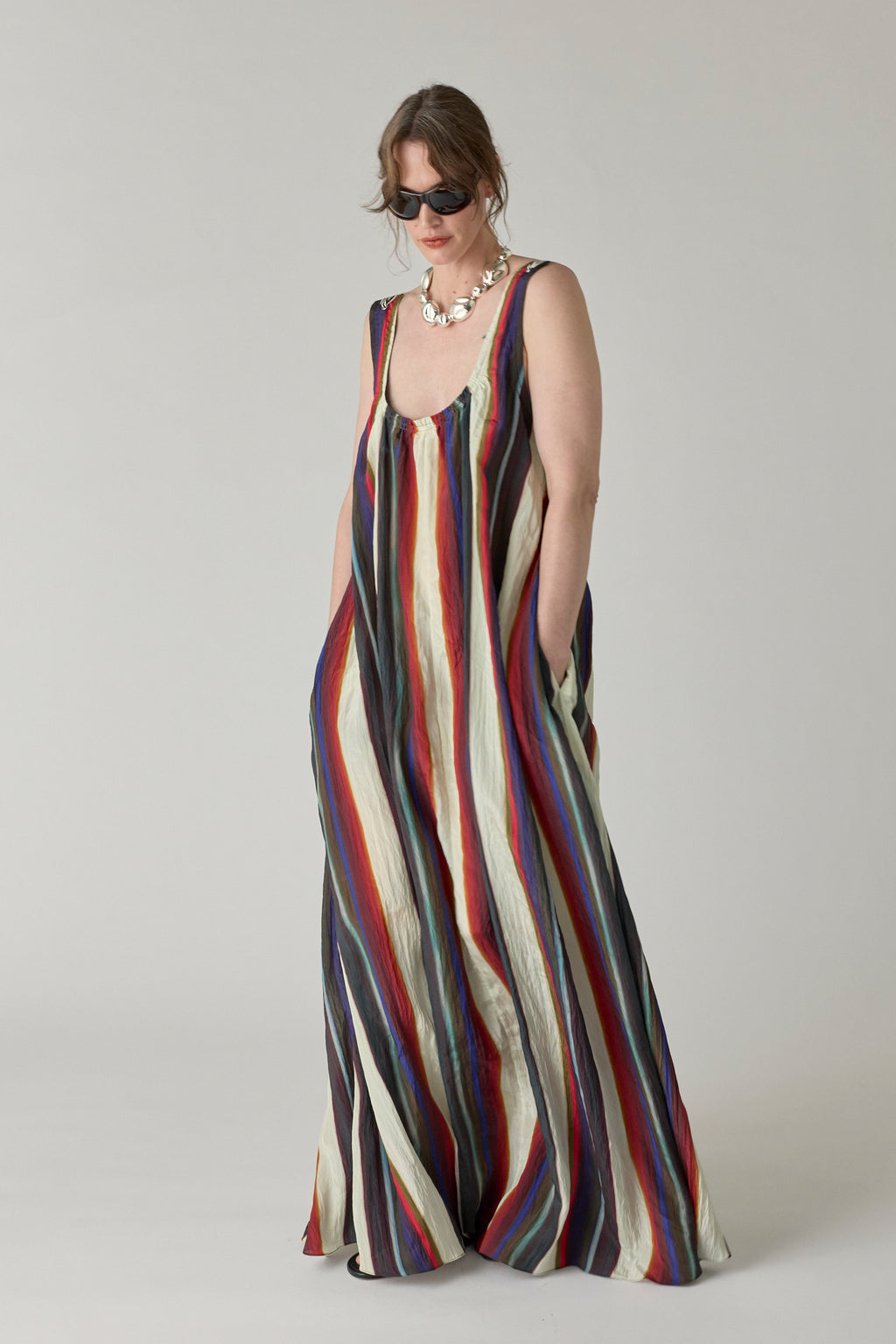 Morris Stripe Trapeze Maxi Dress