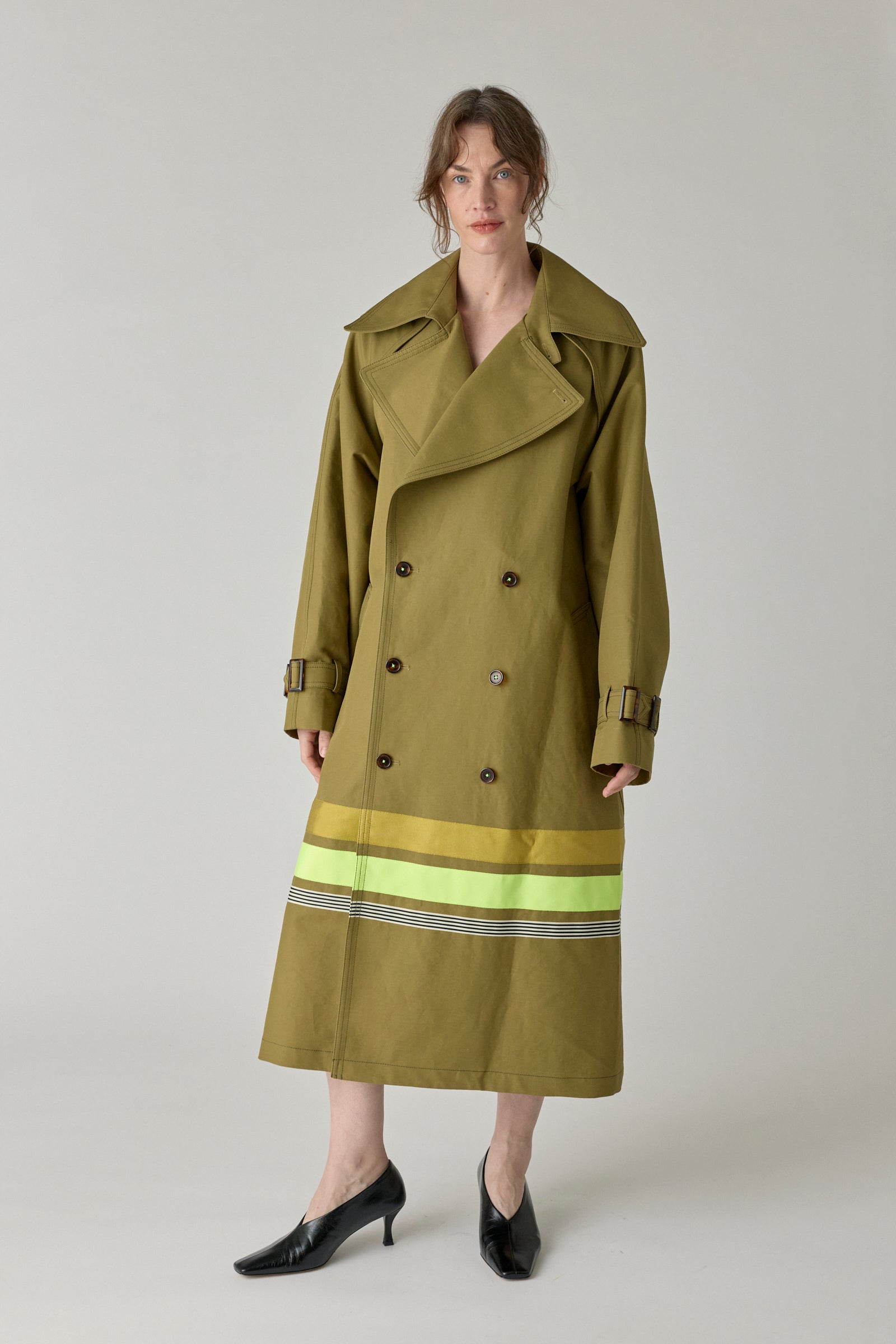 Embroidered Oversized Trench Coat