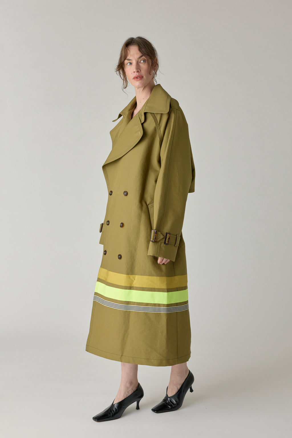 Embroidered Oversized Trench Coat