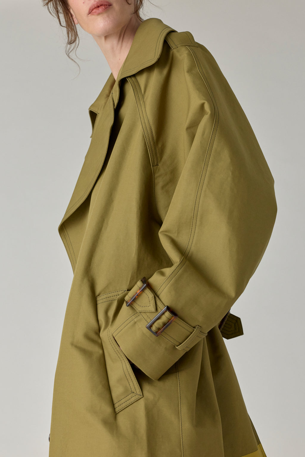 Embroidered Oversized Trench Coat