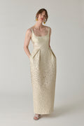 Halftone Wiggle Dot Scoop Neck Tulip Gown