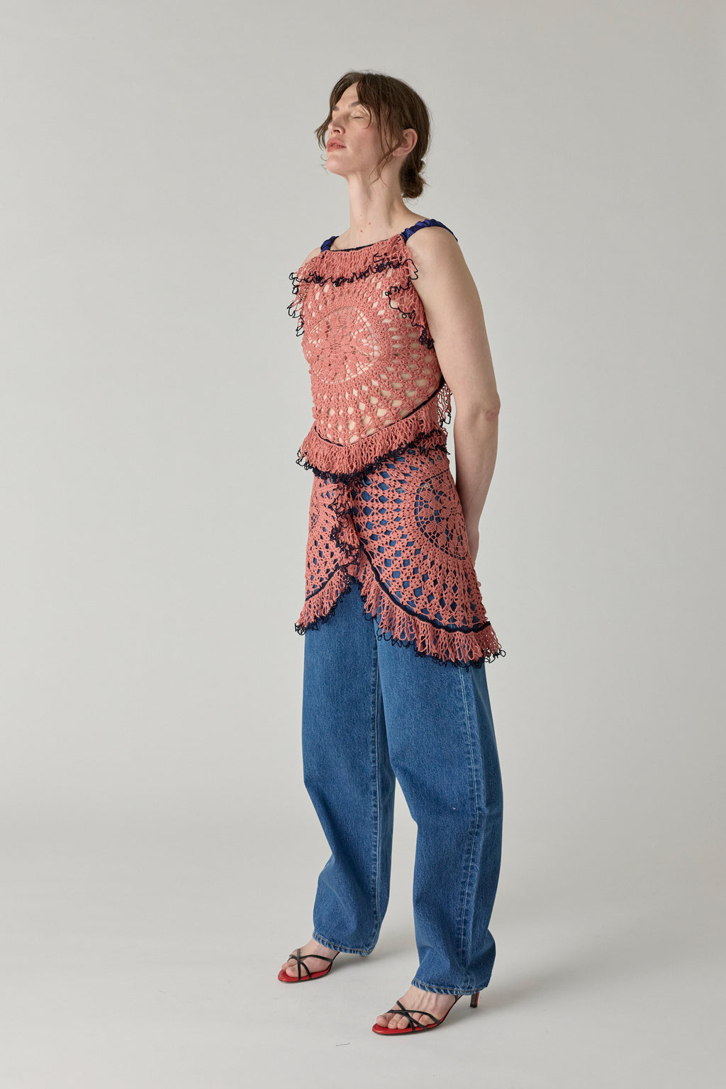Trio Web Dress - Guava
