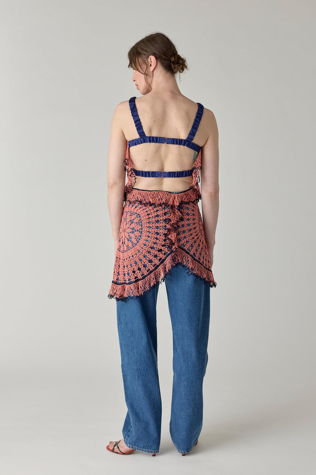Trio Web Dress - Guava