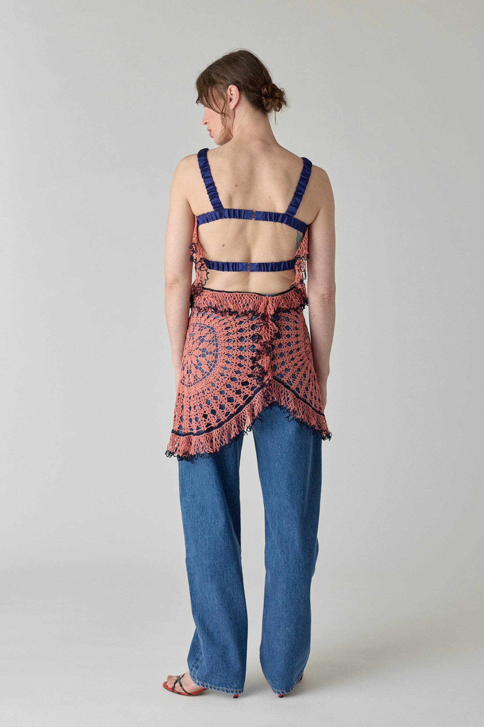 Trio Web Dress - Guava