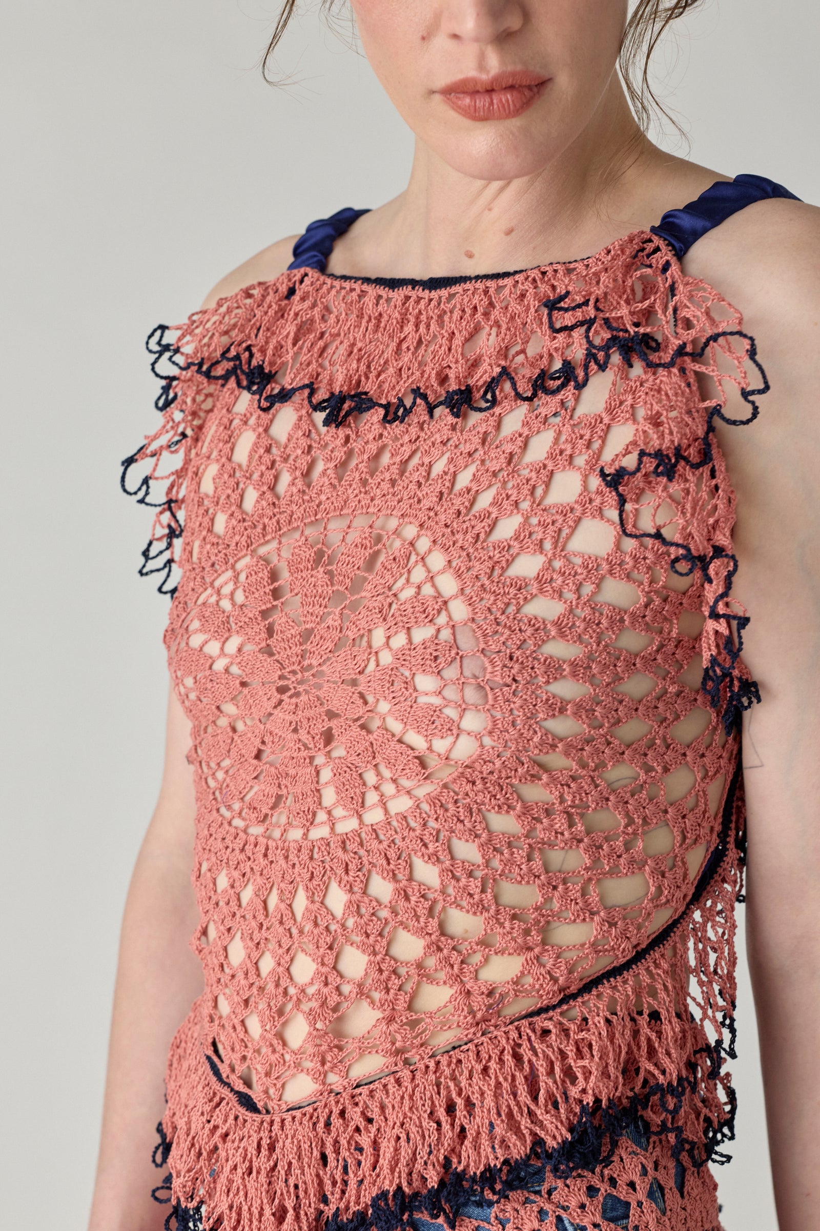Trio Web Dress - Guava