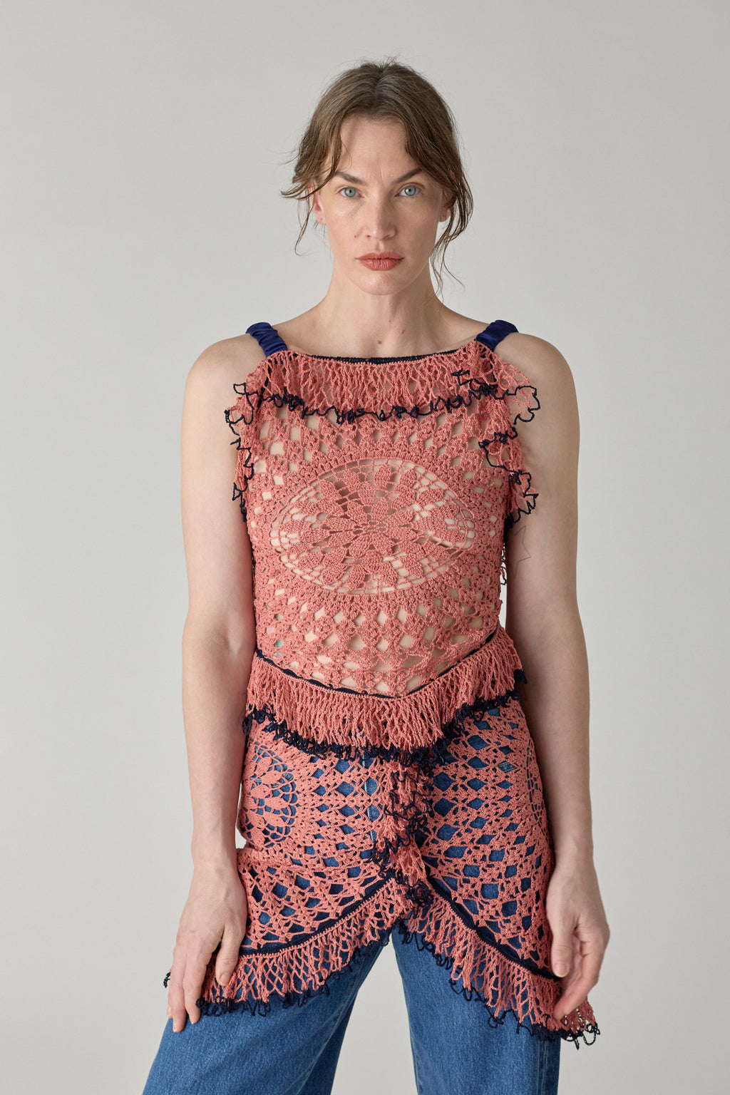Trio Web Dress - Guava