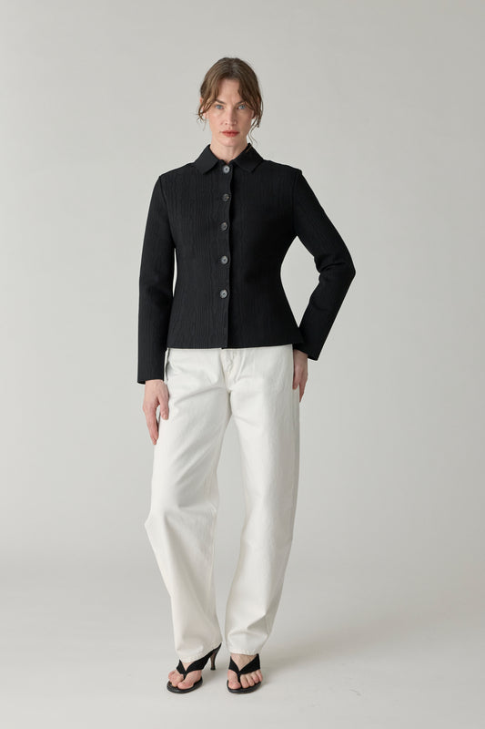 Moire Oliver Jacket - Black