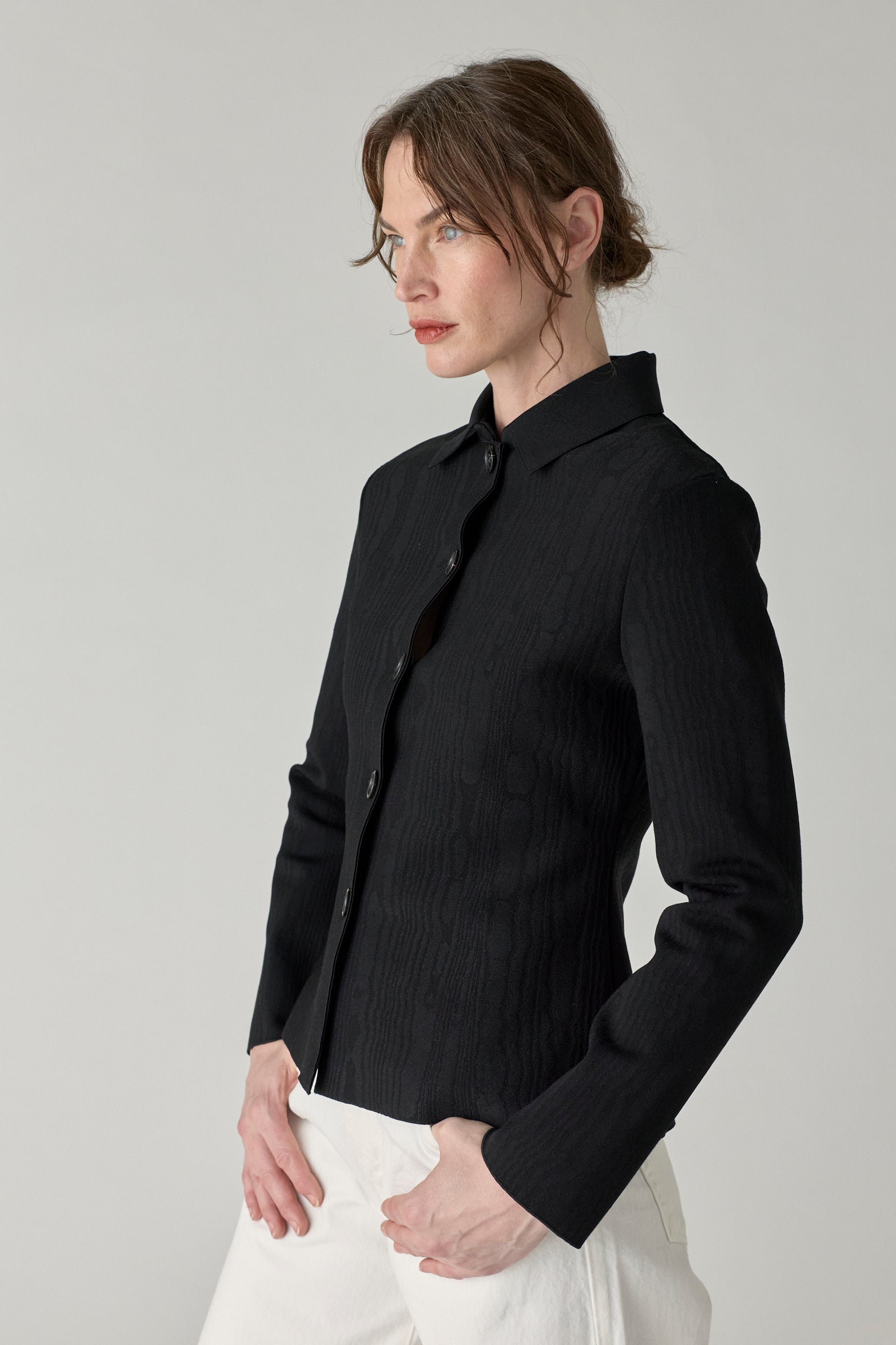 Moire Oliver Jacket - Black