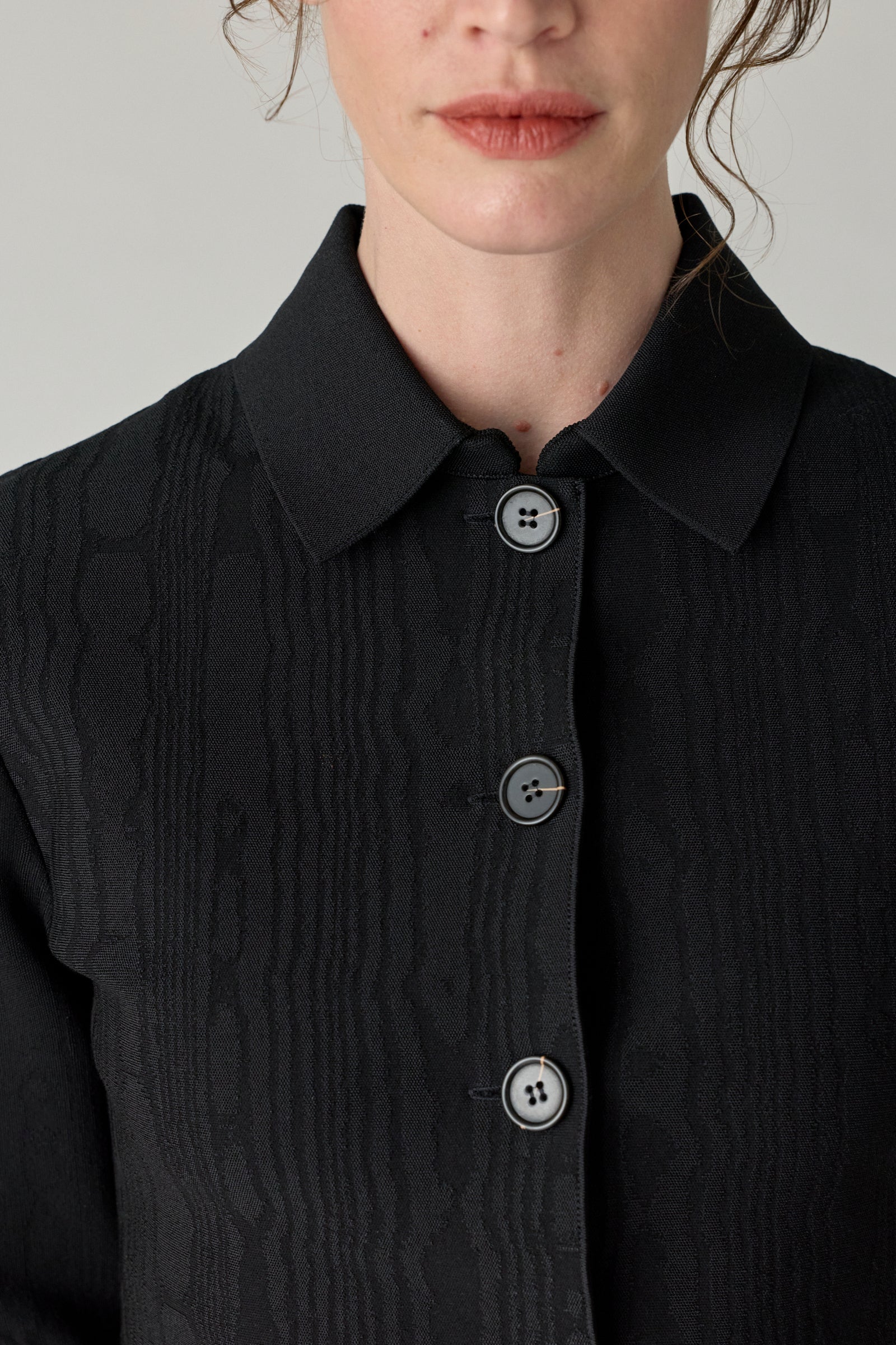 Moire Oliver Jacket - Black