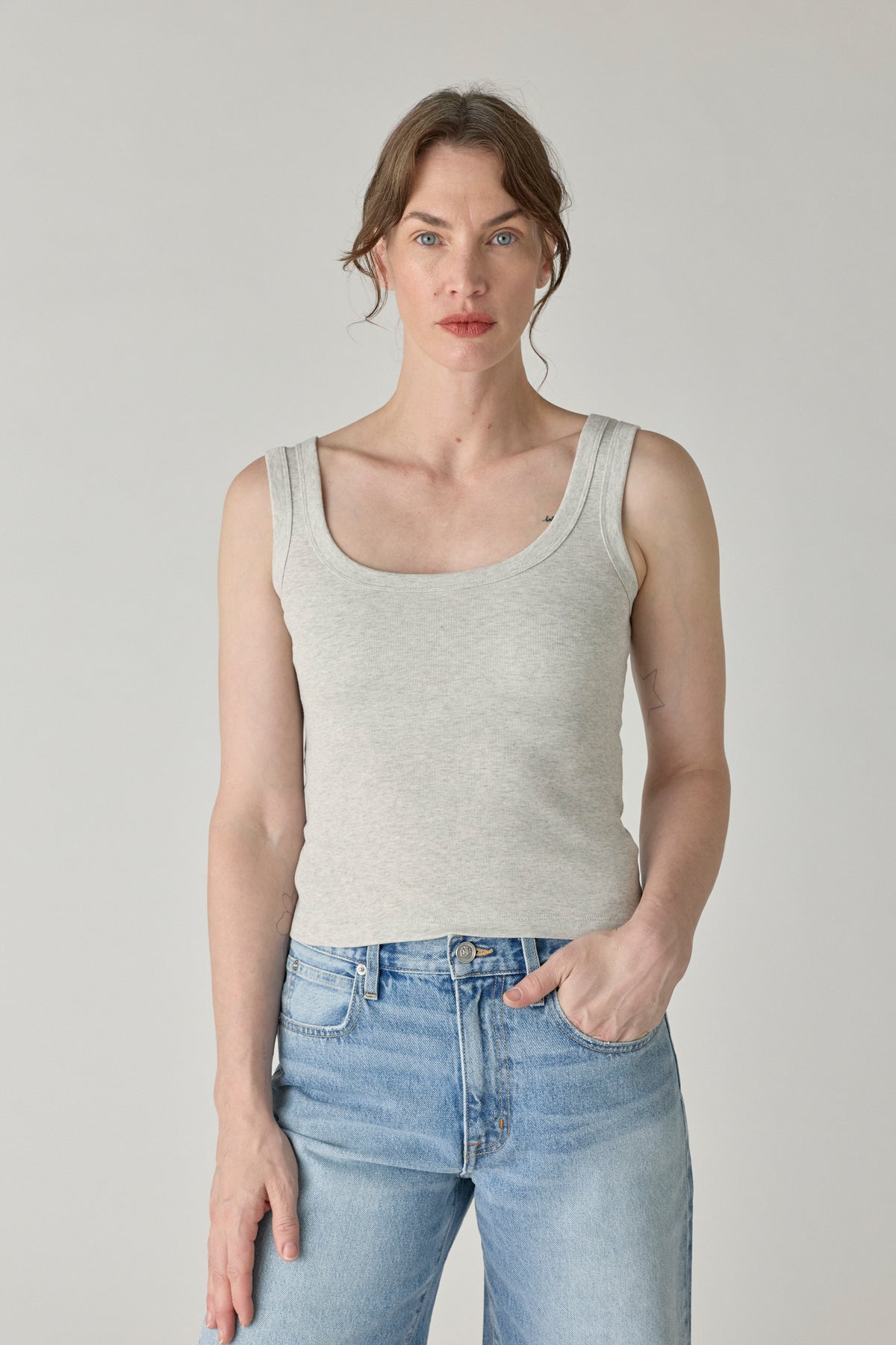 Hillie Tank - Heather Grey