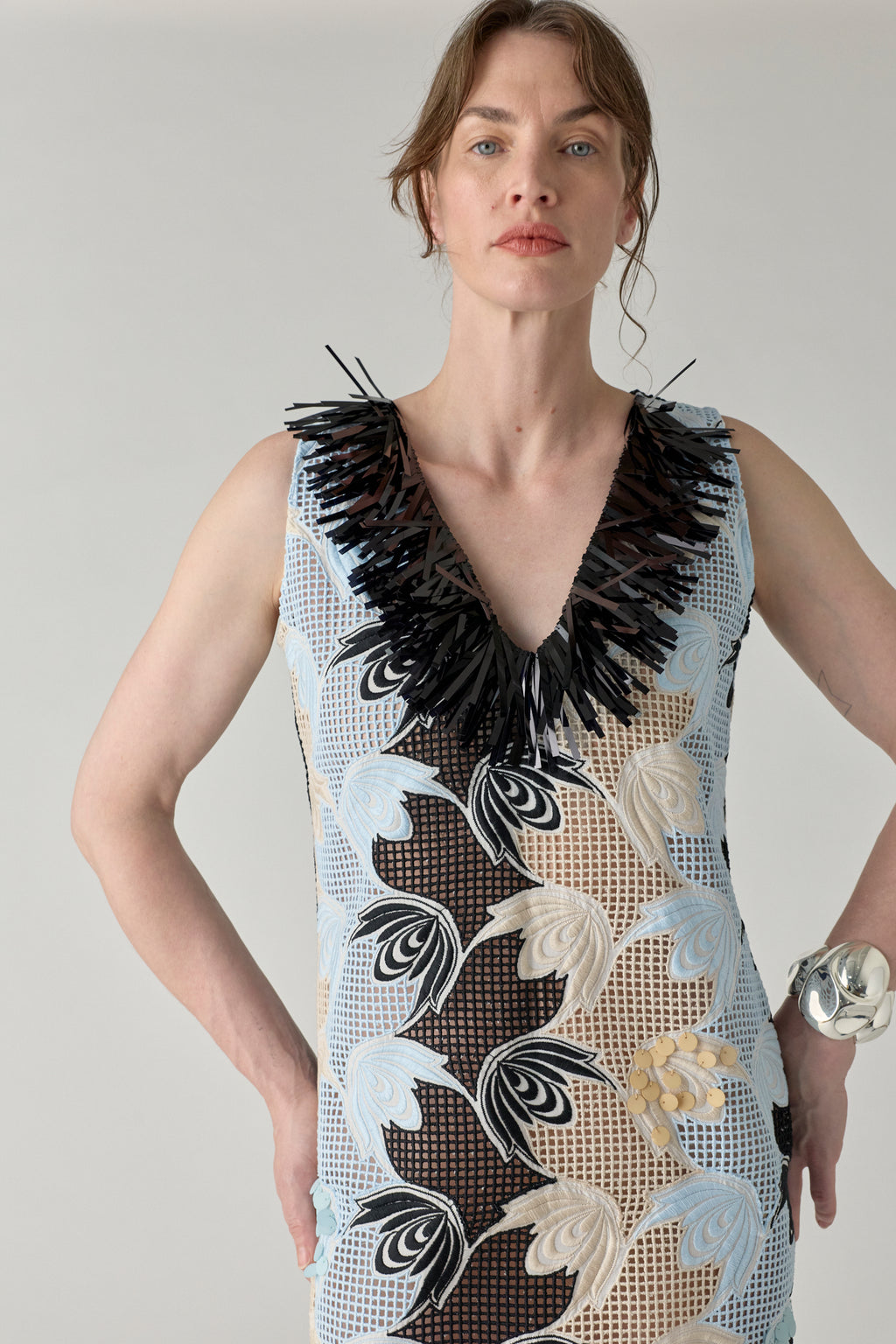 Grid Macramé Dress