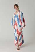 The Touareg Dress - Blue/Red Stripe
